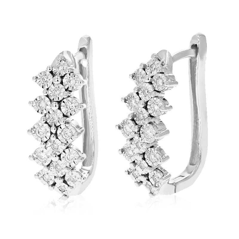 Timeless Beauty, Unbeatable Deals – Jewelry Sale On 1/5 cttw 32 Stones Round Lab Grown Diamond Hoop Earrings .925 Sterling Silver Prong Set 3/4 Inch Timeless Beauty, Unbeatable Deals – Jewelry Sale On 1/5 cttw 32 Stones Round Lab Grown Diamond Hoop Earrings .925 Sterling Silver Prong Set 3/4 Inch