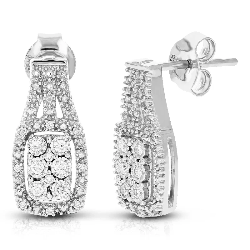 Grab Your Dream Jewelry At The Lowest Prices 1/5 cttw Round Lab Grown Diamond Dangle Earrings .925 Sterling Silver Prong Set 2/3 Inch Grab Your Dream Jewelry At The Lowest Prices 1/5 cttw Round Lab Grown Diamond Dangle Earrings .925 Sterling Silver Prong Set 2/3 Inch