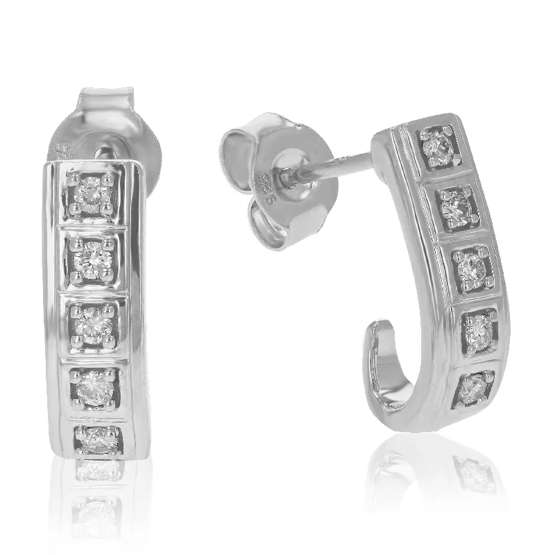Affordable Glamour – Premium Jewelry For Less 1/5 cttw Round Lab Grown Diamond Dangle Earrings for Women in .925 Sterling Silver Prong Setting Size 2/3 Inch J-shape Affordable Glamour – Premium Jewelry For Less 1/5 cttw Round Lab Grown Diamond Dangle Earrings for Women in .925 Sterling Silver Prong Setting Size 2/3 Inch J-shape