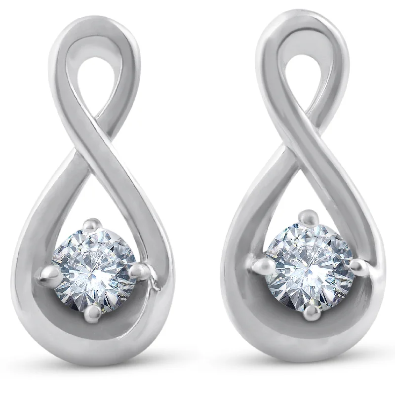 Shop Fine Jewelry With Exclusive Savings 1/5ct Diamond Knot Studs Petite 14k White Gold Shop Fine Jewelry With Exclusive Savings 1/5ct Diamond Knot Studs Petite 14k White Gold