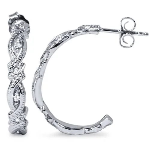 Luxury Meets Affordability – Jewelry Sale Live Now 1/5ct Vintage Diamond Hoops 14K White Gold 3/4" Luxury Meets Affordability – Jewelry Sale Live Now 1/5ct Vintage Diamond Hoops 14K White Gold 3/4"