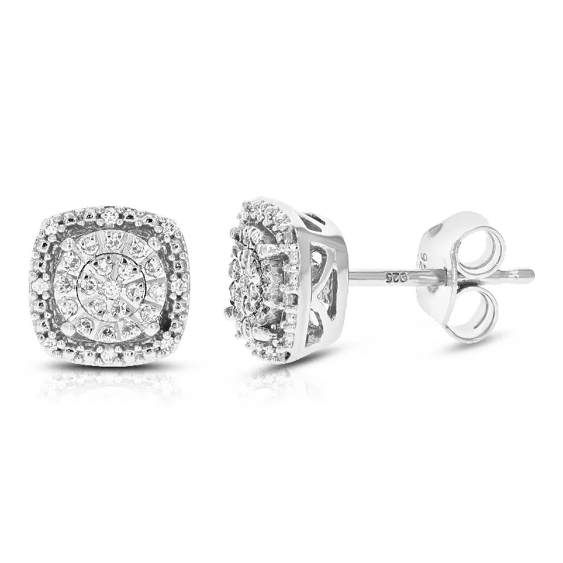 Special Deals On Handcrafted And Designer Jewelry 1/6 cttw 54 Stones Round Lab Grown Diamond Studs Earrings .925 Sterling Silver Prong Set Square Shape Special Deals On Handcrafted And Designer Jewelry 1/6 cttw 54 Stones Round Lab Grown Diamond Studs Earrings .925 Sterling Silver Prong Set Square Shape