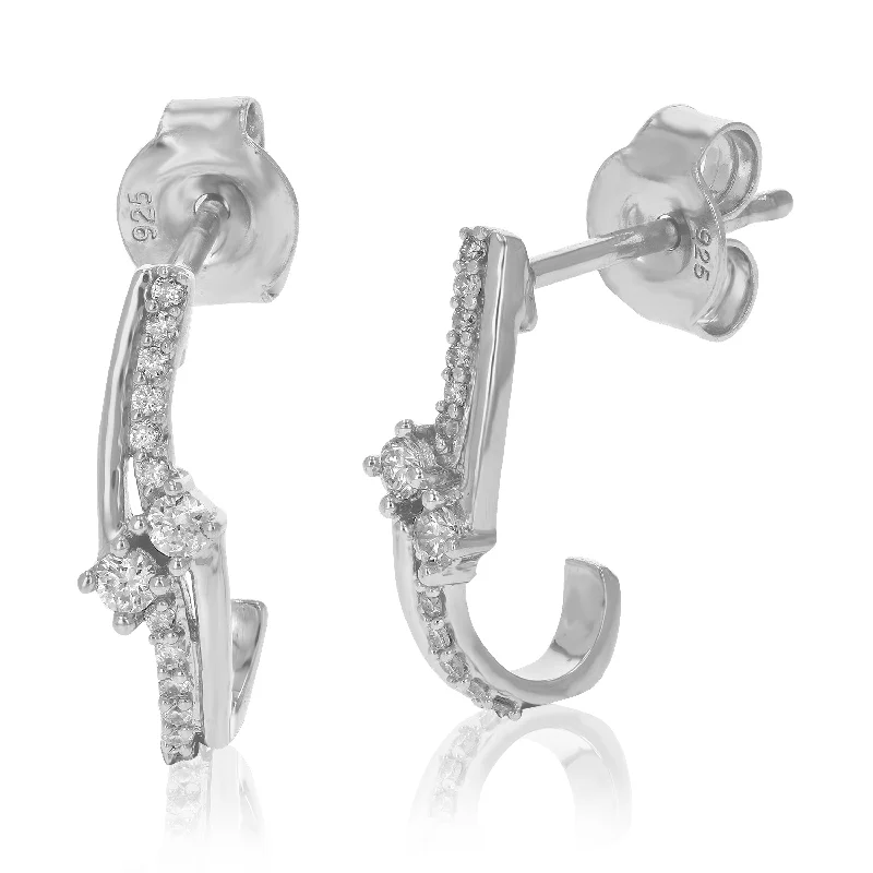 Exclusive Jewelry Sale – Shine For Less 1/6 cttw Lab Grown Diamond Dangle Earrings Round Cut Prong Set On .925 Sterling Silver Size 1/2 Inch Exclusive Jewelry Sale – Shine For Less 1/6 cttw Lab Grown Diamond Dangle Earrings Round Cut Prong Set On .925 Sterling Silver Size 1/2 Inch