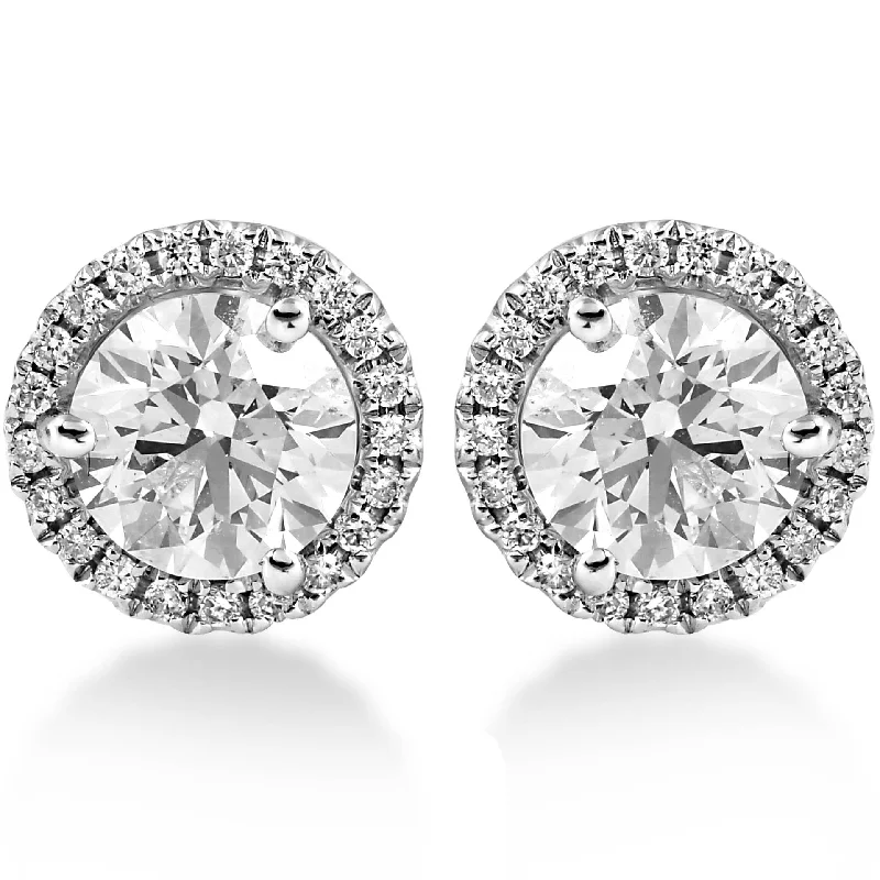 Elevate Your Outfit With Discounted Statement Jewelry 1.65 ct Diamond Halo Studs White Gold Round Brilliant Cut Elevate Your Outfit With Discounted Statement Jewelry 1.65 ct Diamond Halo Studs White Gold Round Brilliant Cut