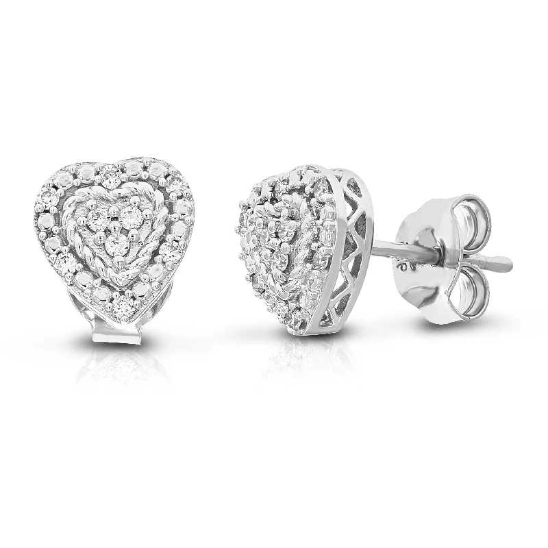 Bohemian-Inspired Jewelry For Free-Spirited Fashion 1/8 cttw 18 Stones Round Lab Grown Diamond Studs Earrings .925 Sterling Silver Prong Set Heart Shape Bohemian-Inspired Jewelry For Free-Spirited Fashion 1/8 cttw 18 Stones Round Lab Grown Diamond Studs Earrings .925 Sterling Silver Prong Set Heart Shape