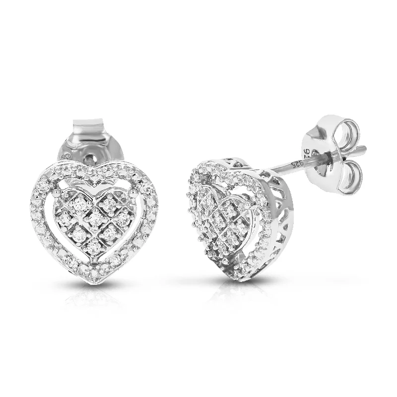 Limited-Time Offer On Elegant Jewelry Pieces 1/8 cttw 24 Stones Round Lab Grown Diamond Dangle Earrings .925 Sterling Silver Prong Set 2/3 Inch