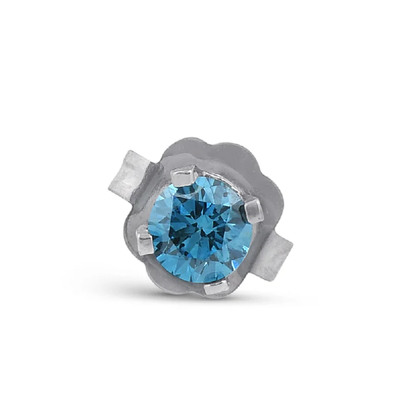 The Perfect Jewelry Piece At The Perfect Price 1/8ct Single Blue Diamond Stud 14K White Gold The Perfect Jewelry Piece At The Perfect Price 1/8ct Single Blue Diamond Stud 14K White Gold