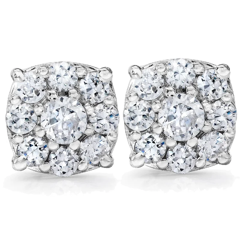 Elegant Jewelry At Unbeatable Offers – Shop Before It's Gone 1 Carat Halo Diamond Studs 14K White Gold Elegant Jewelry At Unbeatable Offers – Shop Before It's Gone 1 Carat Halo Diamond Studs 14K White Gold