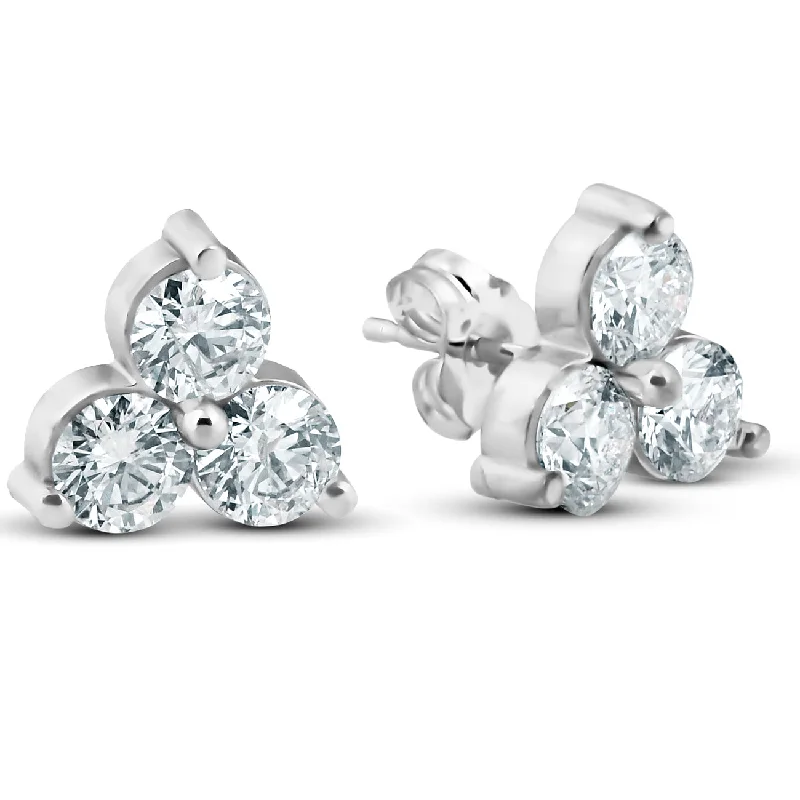 Discover Unique Jewelry With Special Limited-Time Offers 1 Ct 3 Stone Diamond Earrings 14K White Or Yellow Gold Discover Unique Jewelry With Special Limited-Time Offers 1 Ct 3 Stone Diamond Earrings 14K White Or Yellow Gold