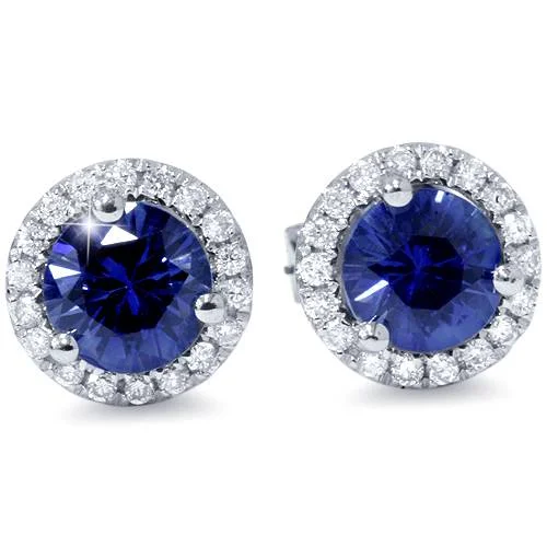 Don't Miss Out On Bestselling Jewelry At Special Prices 1 ct Blue Sapphire Diamond Halo Studs Earrings 10k White Gold Don't Miss Out On Bestselling Jewelry At Special Prices 1 ct Blue Sapphire Diamond Halo Studs Earrings 10k White Gold