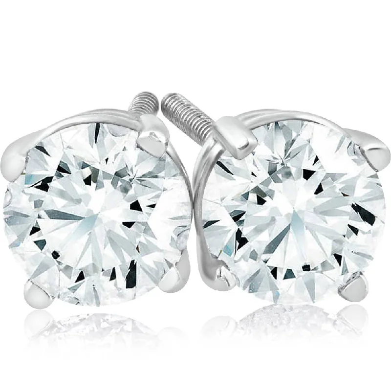 Classic And Modern Jewelry Styles On Sale 1 ct Diamond Studs with Screw Backs 14k White Gold Classic And Modern Jewelry Styles On Sale 1 ct Diamond Studs with Screw Backs 14k White Gold