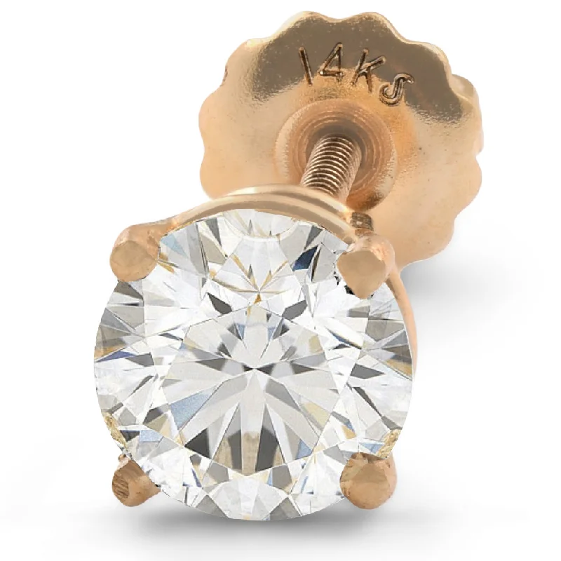 Limited-Stock Jewelry Sale – Once It's Gone, It's Gone 1 ct Single Diamond Stud Screw Back 14k Yellow Gold Enhanced Limited-Stock Jewelry Sale – Once It's Gone, It's Gone 1 ct Single Diamond Stud Screw Back 14k Yellow Gold Enhanced