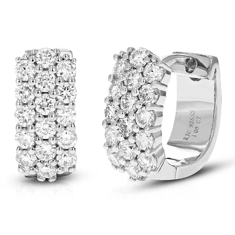 Premium Diamond Jewelry For Unforgettable Moments 1 cttw Round Lab Grown Diamond hoop earrings .925 Sterling Silver Prong Set Premium Diamond Jewelry For Unforgettable Moments 1 cttw Round Lab Grown Diamond hoop earrings .925 Sterling Silver Prong Set