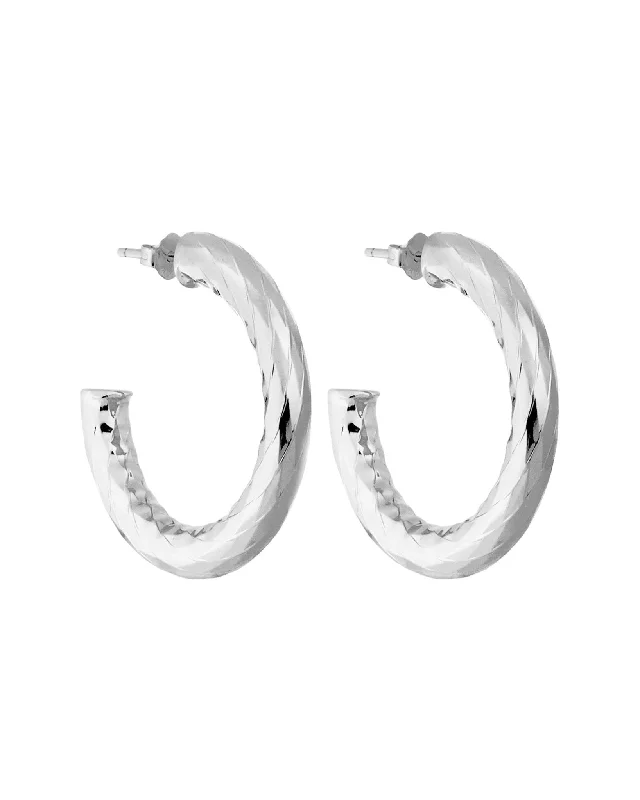 Stunning Jewelry At A Fraction Of The Price 1" Wavelet Hoops in Silver
