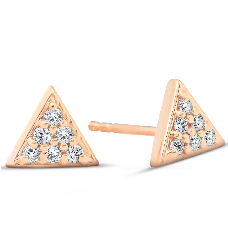 Flash Deals On Fine Jewelry – Shop Before It's Gone 14k Rose Gold Triangle Pave 1/10Ct Diamond Spike Studs Womens Earrings Flash Deals On Fine Jewelry – Shop Before It's Gone 14k Rose Gold Triangle Pave 1/10Ct Diamond Spike Studs Womens Earrings