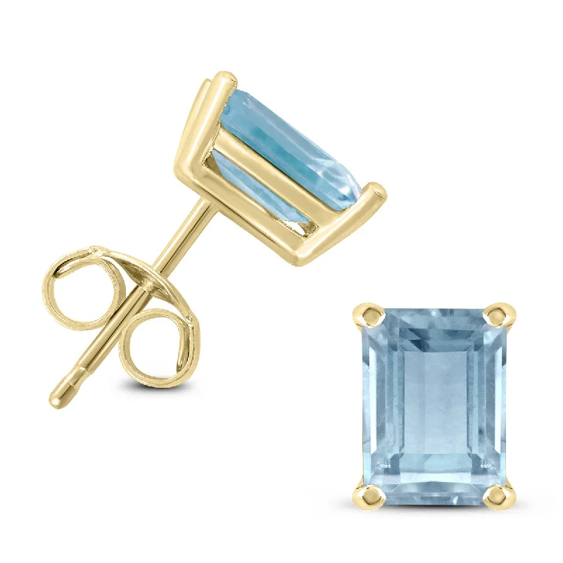 Waterproof Stainless Steel Jewelry For Lasting Beauty 14K Yellow Gold 6X4Mm Emerald Shaped Aquamarine Earrings Waterproof Stainless Steel Jewelry For Lasting Beauty 14K Yellow Gold 6X4Mm Emerald Shaped Aquamarine Earrings