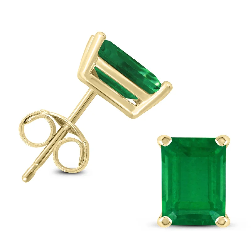 Elegant Rose Gold Jewelry For A Stylish Touch 14K Yellow Gold 6X4Mm Emerald Shaped Emerald Earrings Elegant Rose Gold Jewelry For A Stylish Touch 14K Yellow Gold 6X4Mm Emerald Shaped Emerald Earrings