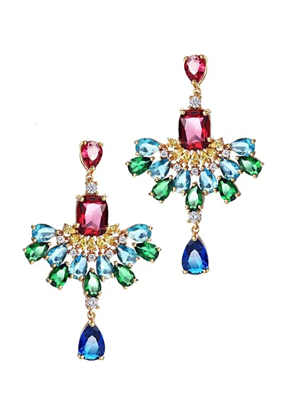 Once-A-Year Jewelry Sale – Grab Your Favorites Now 18k Gold Multi Color Chandelier Earrings Once-A-Year Jewelry Sale – Grab Your Favorites Now 18k Gold Multi Color Chandelier Earrings