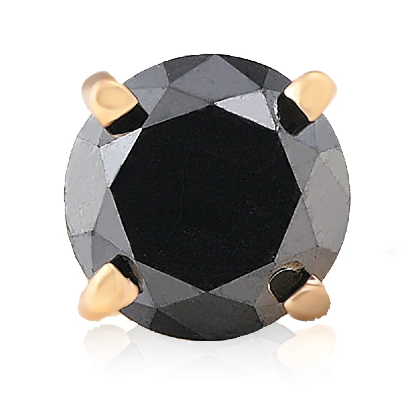 Timeless Elegance, Temporary Discounts – Act Fast 1ct Black Diamond Single Stud Earring 14K Yellow Gold Timeless Elegance, Temporary Discounts – Act Fast 1ct Black Diamond Single Stud Earring 14K Yellow Gold