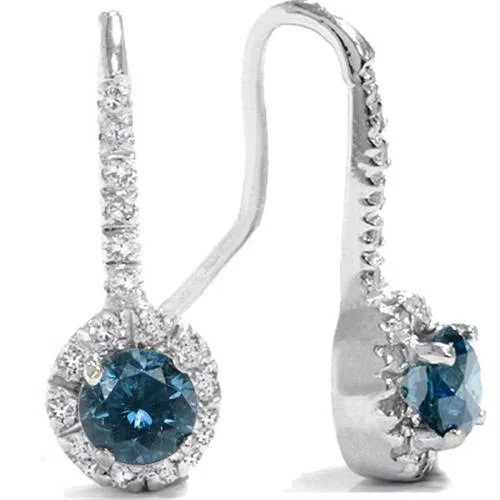 Get The Jewelry You Love At A Price You Love 1ct Blue & White Pave Halo Studs 14K White Gold Get The Jewelry You Love At A Price You Love 1ct Blue & White Pave Halo Studs 14K White Gold