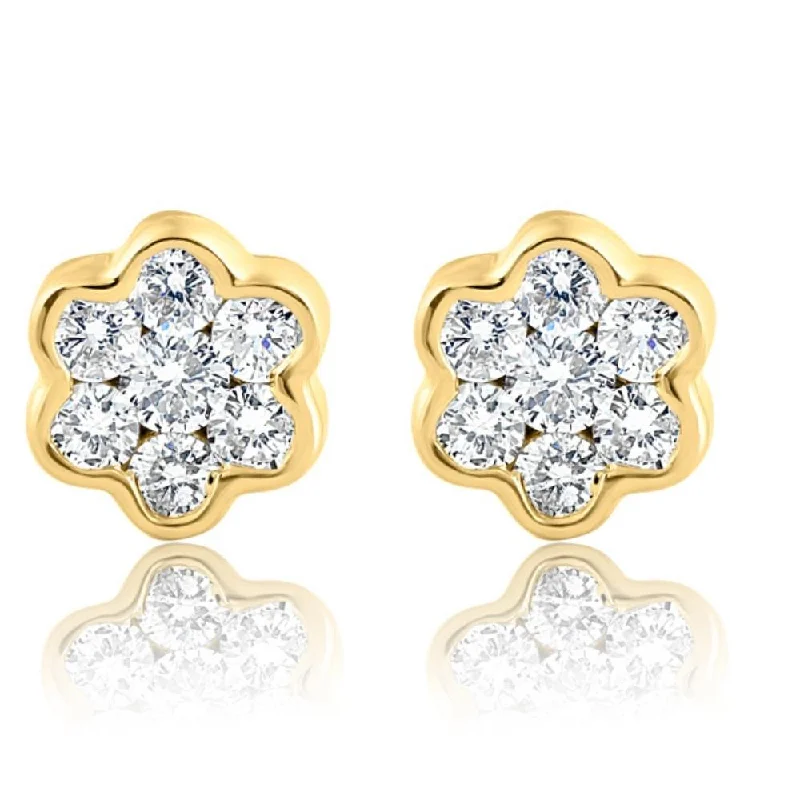 Shop Dazzling Jewelry With Special Promotional Discounts 1Ct Diamond Floral Shape Studs Lab Grown Earrings White or Yellow Gold Shop Dazzling Jewelry With Special Promotional Discounts 1Ct Diamond Floral Shape Studs Lab Grown Earrings White or Yellow Gold
