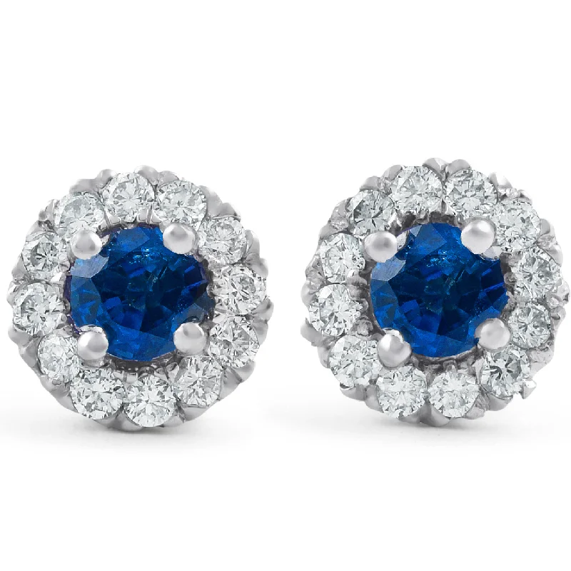 Buy More, Save More – Special Jewelry Discounts 1ct Halo Blue Sapphire Round Cut Diamond Studs 14k White Gold Buy More, Save More – Special Jewelry Discounts 1ct Halo Blue Sapphire Round Cut Diamond Studs 14k White Gold