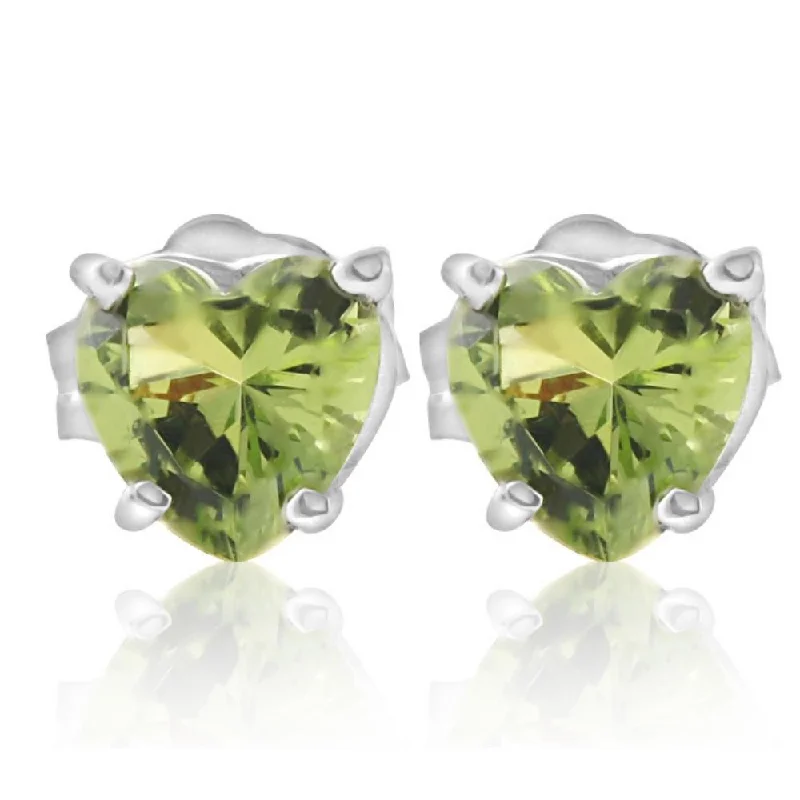 Sparkle For Less – Shop Our Limited-Time Jewelry Deals 1ct Heart Shape Peridot Studs Solid 14K White Gold Sparkle For Less – Shop Our Limited-Time Jewelry Deals 1ct Heart Shape Peridot Studs Solid 14K White Gold