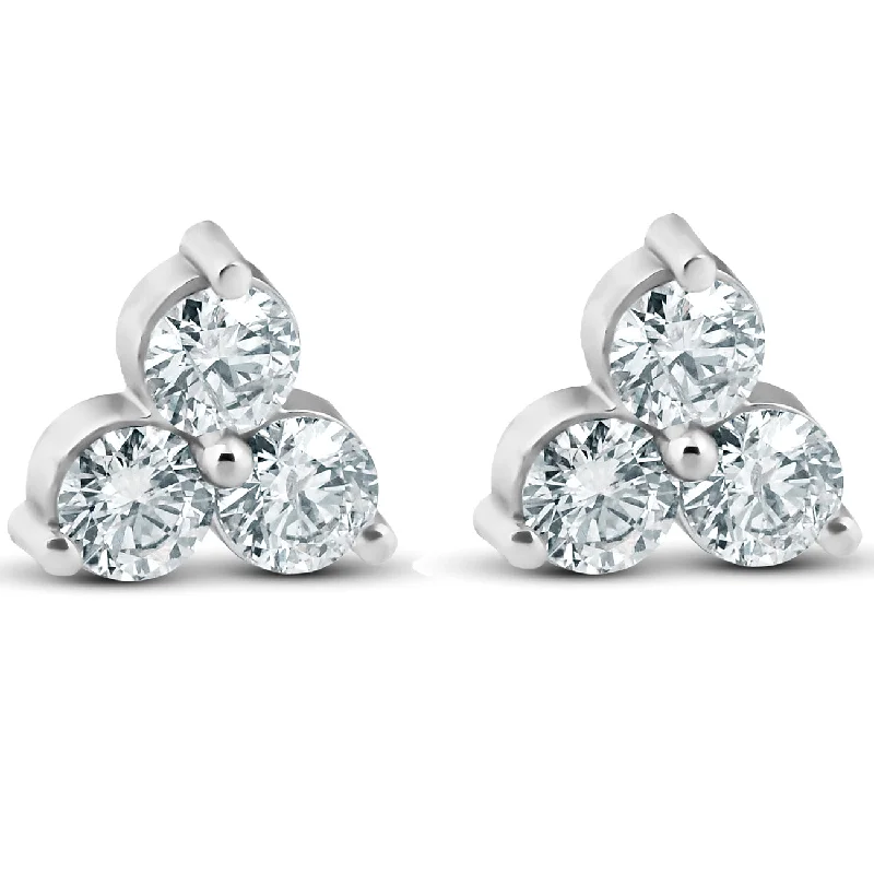 Unmissable Jewelry Clearance – Final Reductions 1ct Three Stone Diamond Studs 14K White Gold Unmissable Jewelry Clearance – Final Reductions 1ct Three Stone Diamond Studs 14K White Gold