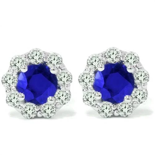 Bold And Beautiful Jewelry Now At Irresistible Prices 2 1/2ct Blue Sapphire & Diamond Studs 14K White Gold Bold And Beautiful Jewelry Now At Irresistible Prices 2 1/2ct Blue Sapphire & Diamond Studs 14K White Gold