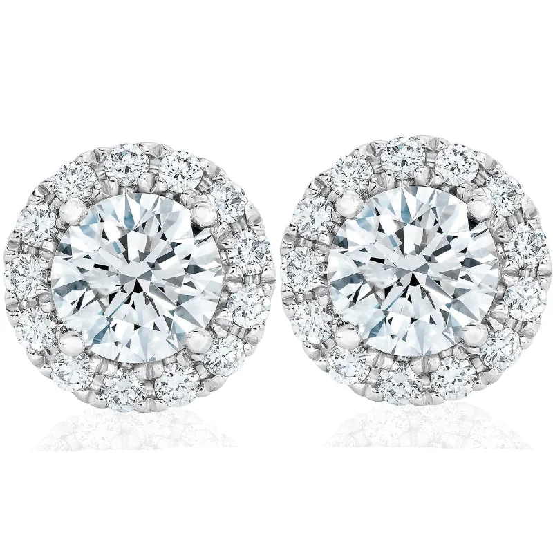 Sparkle More For Less – Jewelry Sale Happening Now 2 1/2ct Halo Diamond Studs Solid 14K White Gold Sparkle More For Less – Jewelry Sale Happening Now 2 1/2ct Halo Diamond Studs Solid 14K White Gold