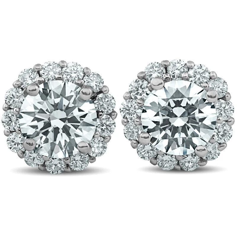 Flash Sale On Elegant Jewelry – Don't Miss Out 2 1/5 Ct Halo Diamond Studs 14k White Gold 10mm Flash Sale On Elegant Jewelry – Don't Miss Out 2 1/5 Ct Halo Diamond Studs 14k White Gold 10mm