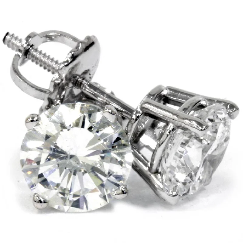 Unique Jewelry For Less – Shop The Sale Now 2 Ct T.W. Certified Natural Round Diamond Studs With Screw Backs 14k White Gold Unique Jewelry For Less – Shop The Sale Now 2 Ct T.W. Certified Natural Round Diamond Studs With Screw Backs 14k White Gold