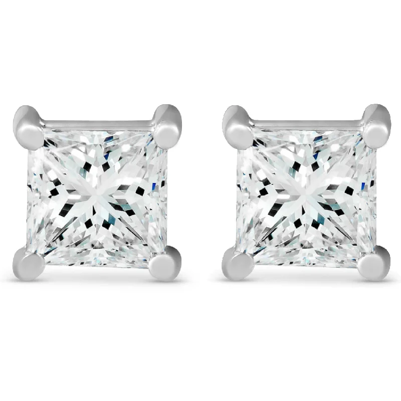 Must-Have Jewelry Pieces At Reduced Prices 2 ct TDW Princess Cut Diamond Screw Back Studs 14k White Gold Enhanced Must-Have Jewelry Pieces At Reduced Prices 2 ct TDW Princess Cut Diamond Screw Back Studs 14k White Gold Enhanced