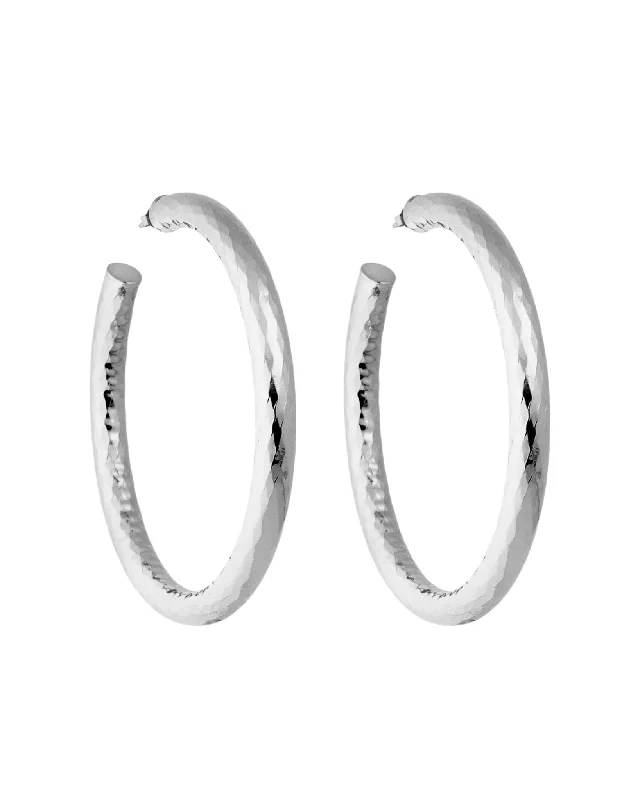 Handcrafted Jewelry Sale – Unique Designs At Low Prices 2" Wavelet Hoops in Silver