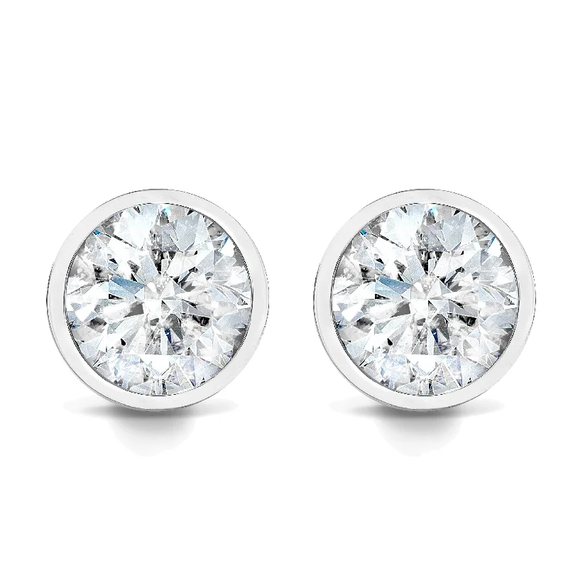 Trending Jewelry Now Available At Exclusive Prices 3/4ct Bezel Diamond Studs 14K White Gold Trending Jewelry Now Available At Exclusive Prices 3/4ct Bezel Diamond Studs 14K White Gold