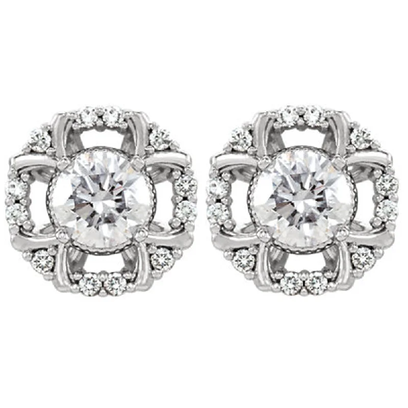 Personalized Jewelry At Special Discount Rates 3/4ct Diamond Halo Studs 14k White Gold 8.7mm Wide Personalized Jewelry At Special Discount Rates 3/4ct Diamond Halo Studs 14k White Gold 8.7mm Wide