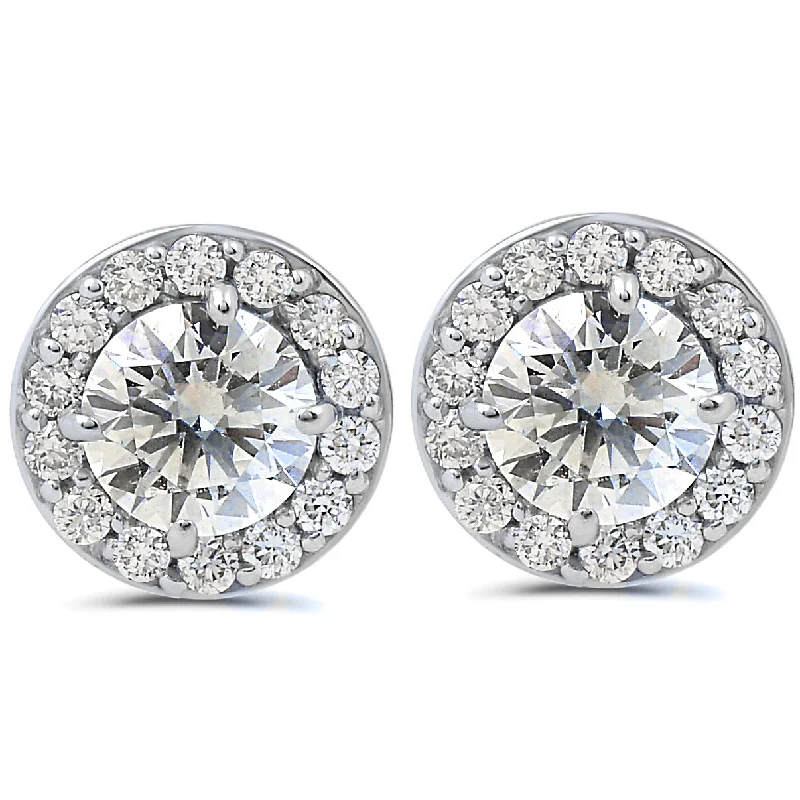 High-End Sparkle, Low-End Prices – Jewelry Sale Live 3/4ct Halo Diamond Studs 14k White Gold 6.2mm wide High-End Sparkle, Low-End Prices – Jewelry Sale Live 3/4ct Halo Diamond Studs 14k White Gold 6.2mm wide