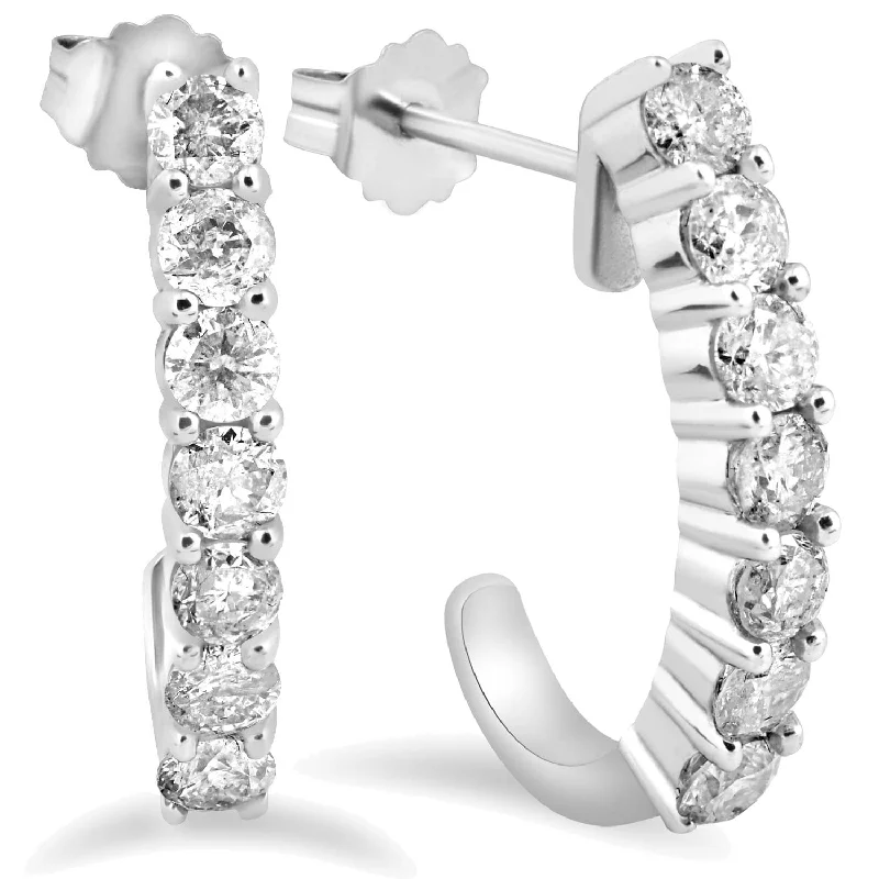 Unique Jewelry For Less – Shop The Sale Now 3/4CT Natural Diamond Hoops White Gold 3/4" Tall Unique Jewelry For Less – Shop The Sale Now 3/4CT Natural Diamond Hoops White Gold 3/4" Tall