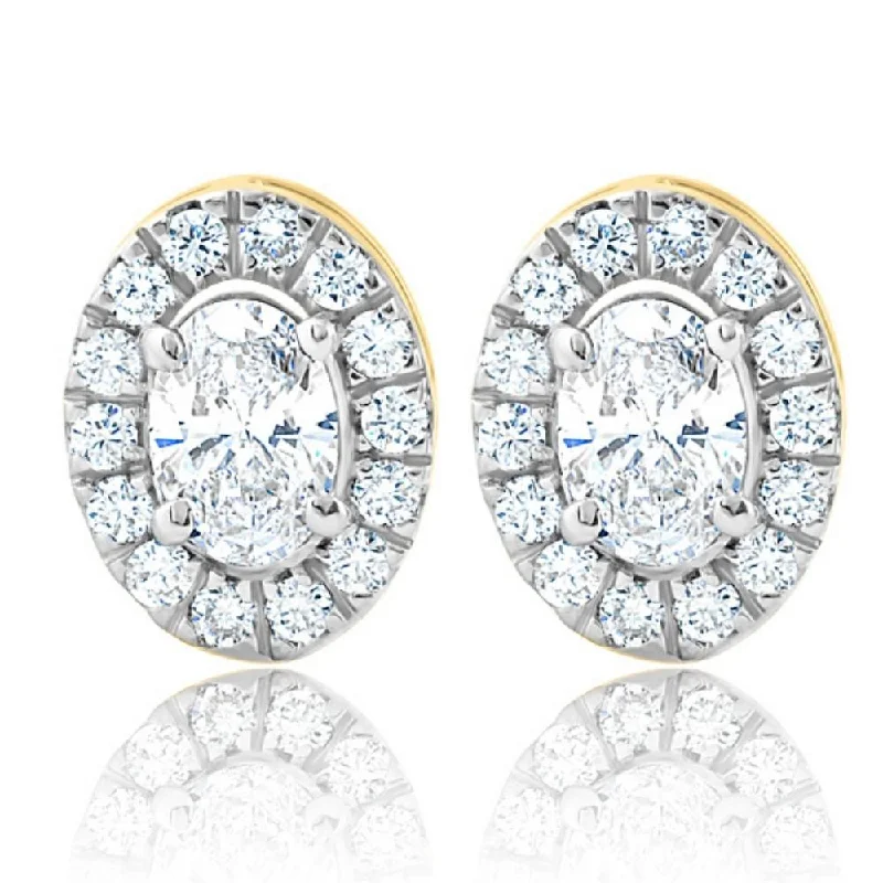 Flash Sale On Exquisite Jewelry – Don't Miss Out 3/4Ct Oval Diamond Halo Earrings in White or Yellow Gold Lab Grown Flash Sale On Exquisite Jewelry – Don't Miss Out 3/4Ct Oval Diamond Halo Earrings in White or Yellow Gold Lab Grown