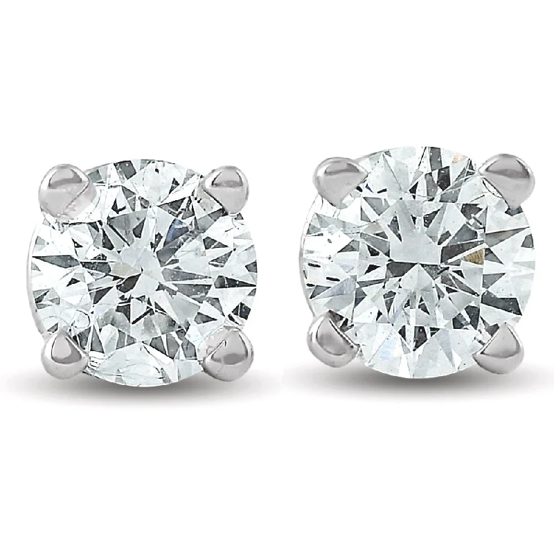 Customized Silver Jewelry For Unique Style 3/4Ct Round Diamond Studs Brilliant Cut Earrings 14K White Gold Enhanced Customized Silver Jewelry For Unique Style 3/4Ct Round Diamond Studs Brilliant Cut Earrings 14K White Gold Enhanced