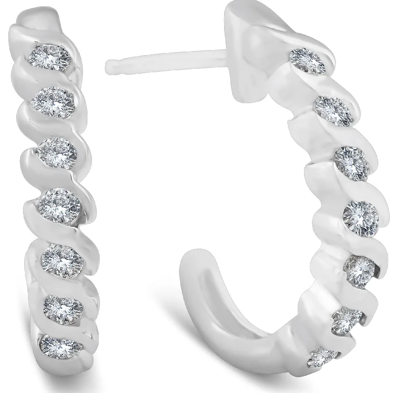 Make Every Moment Shine – Jewelry Discounts Available 3/8ct Diamond Hoop Earrings 14K White Gold Make Every Moment Shine – Jewelry Discounts Available 3/8ct Diamond Hoop Earrings 14K White Gold