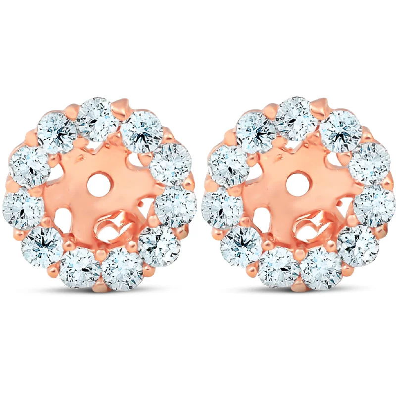 Huge Markdowns On Premium Jewelry Styles 3/8ct Halo Diamond Earring Jackets 14K Rose Gold (4mm) Huge Markdowns On Premium Jewelry Styles 3/8ct Halo Diamond Earring Jackets 14K Rose Gold (4mm)