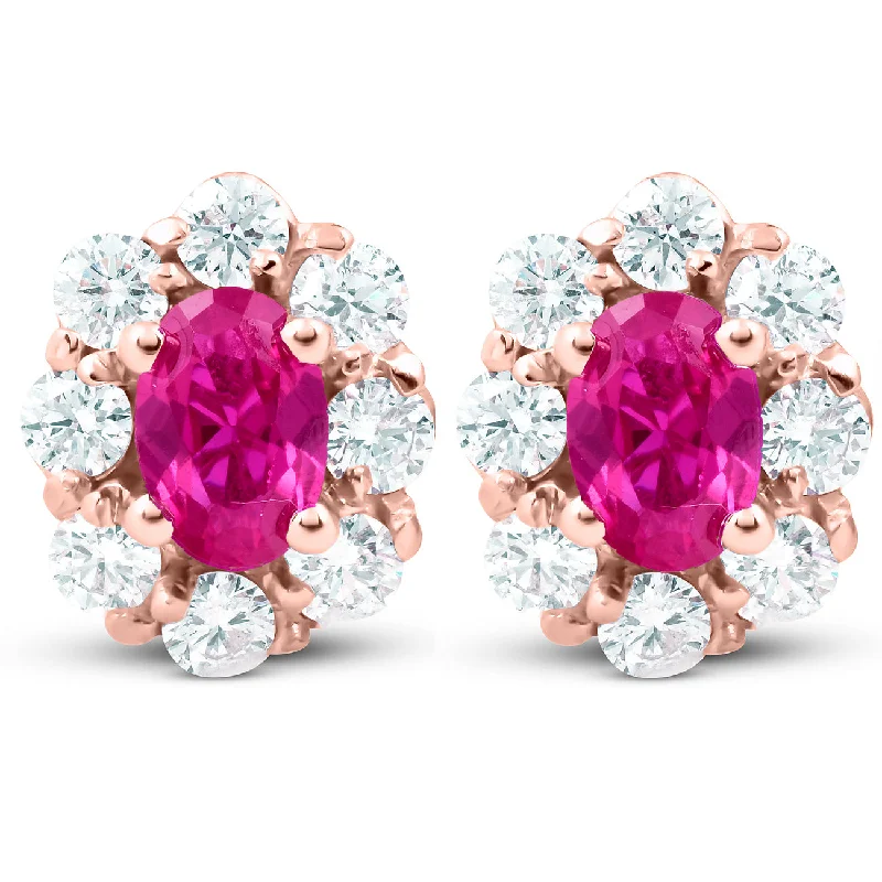 Handcrafted Jewelry Sale – Unique Designs At Low Prices 3 Ct Pink Topaz & Diamond Halo Studs 14k Rose Gold Handcrafted Jewelry Sale – Unique Designs At Low Prices 3 Ct Pink Topaz & Diamond Halo Studs 14k Rose Gold