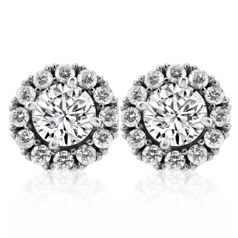 Flash Sale On Exquisite Jewelry – Don't Miss Out 3 Ct Round Halo Diamond Studs 14k White Gold Enhanced 11.5mm Flash Sale On Exquisite Jewelry – Don't Miss Out 3 Ct Round Halo Diamond Studs 14k White Gold Enhanced 11.5mm