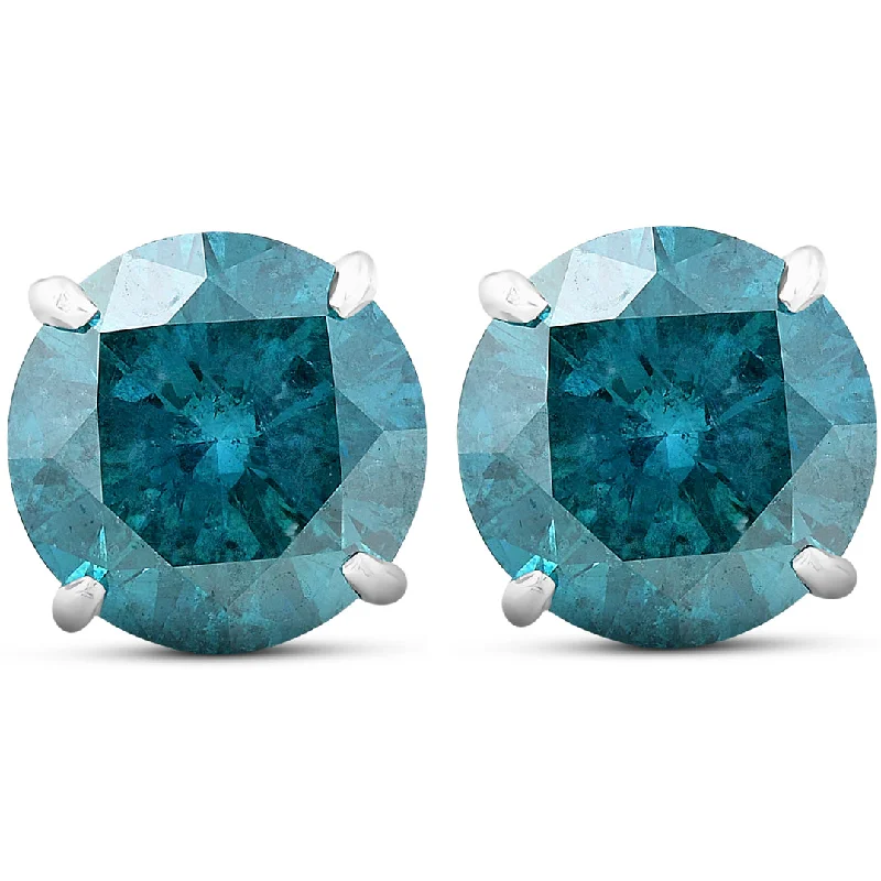 Discounted Jewelry For A Glamorous Look 4.03 Ct Blue Diamond Studs 14k White Gold Lab Grown Discounted Jewelry For A Glamorous Look 4.03 Ct Blue Diamond Studs 14k White Gold Lab Grown