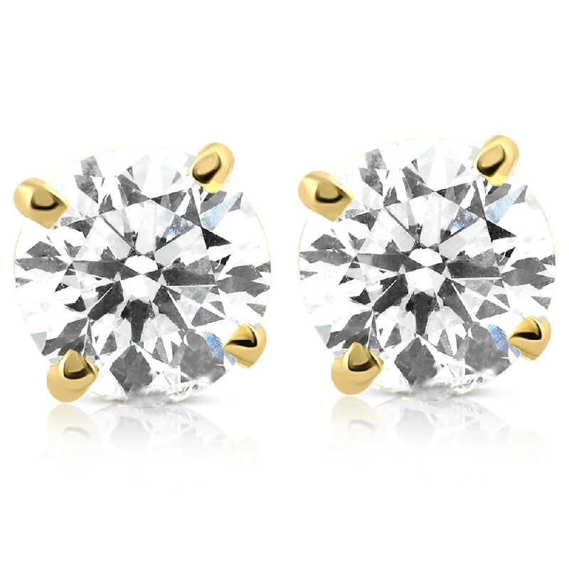 Dainty And Elegant Jewelry Now At Reduced Prices 4 cttw Round Diamond Screw Back Studs 14K Yellow Gold Dainty And Elegant Jewelry Now At Reduced Prices 4 cttw Round Diamond Screw Back Studs 14K Yellow Gold