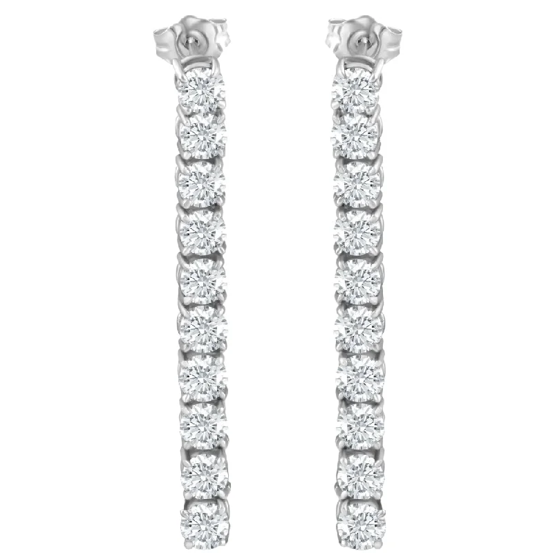Accessorize For Less – Luxury Jewelry At Affordable Prices 4Ct TW Real Diamond Dangle Earrings Women's Studs 14K White Gold 1 1/2" Tall Accessorize For Less – Luxury Jewelry At Affordable Prices 4Ct TW Real Diamond Dangle Earrings Women's Studs 14K White Gold 1 1/2" Tall