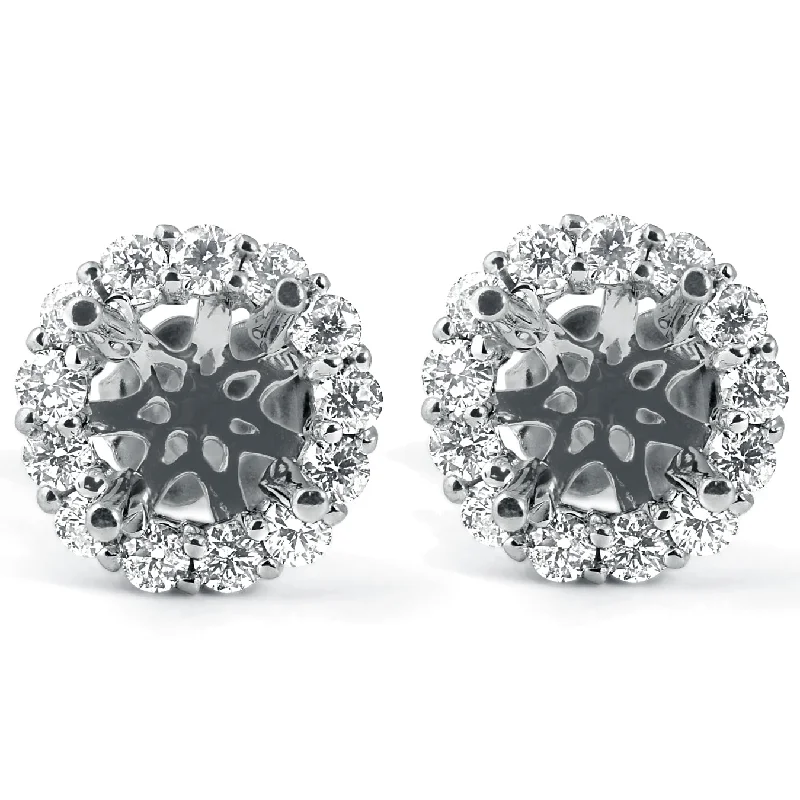 Seasonal Jewelry Deals – Elevate Your Style 5/8ct Diamond Halo Studs Mounting Fits 5.5-6.5mm Round Stones 14k White Gold Seasonal Jewelry Deals – Elevate Your Style 5/8ct Diamond Halo Studs Mounting Fits 5.5-6.5mm Round Stones 14k White Gold