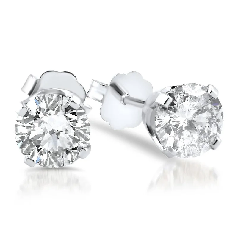Luxury Jewelry Sale – Sparkle For Less 5/8ct Diamond Studs 14K White Gold Push Back Luxury Jewelry Sale – Sparkle For Less 5/8ct Diamond Studs 14K White Gold Push Back