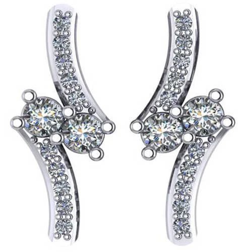 Must-Have Jewelry At Unbelievable Discounts 5/8Ct Forever Us 2 Stone Diamond Studs Women's Earrings 14K White Gold 3/4" tall Must-Have Jewelry At Unbelievable Discounts 5/8Ct Forever Us 2 Stone Diamond Studs Women's Earrings 14K White Gold 3/4" tall